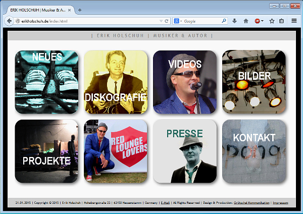 Website fr Erik Holschuh, Musiker u. Autor
